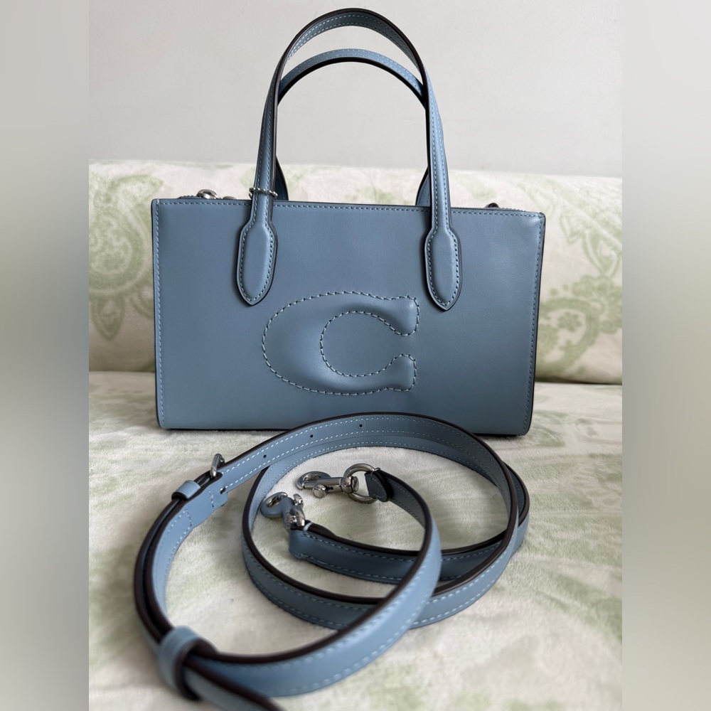Coach Leather Satchel in Powder Blue
